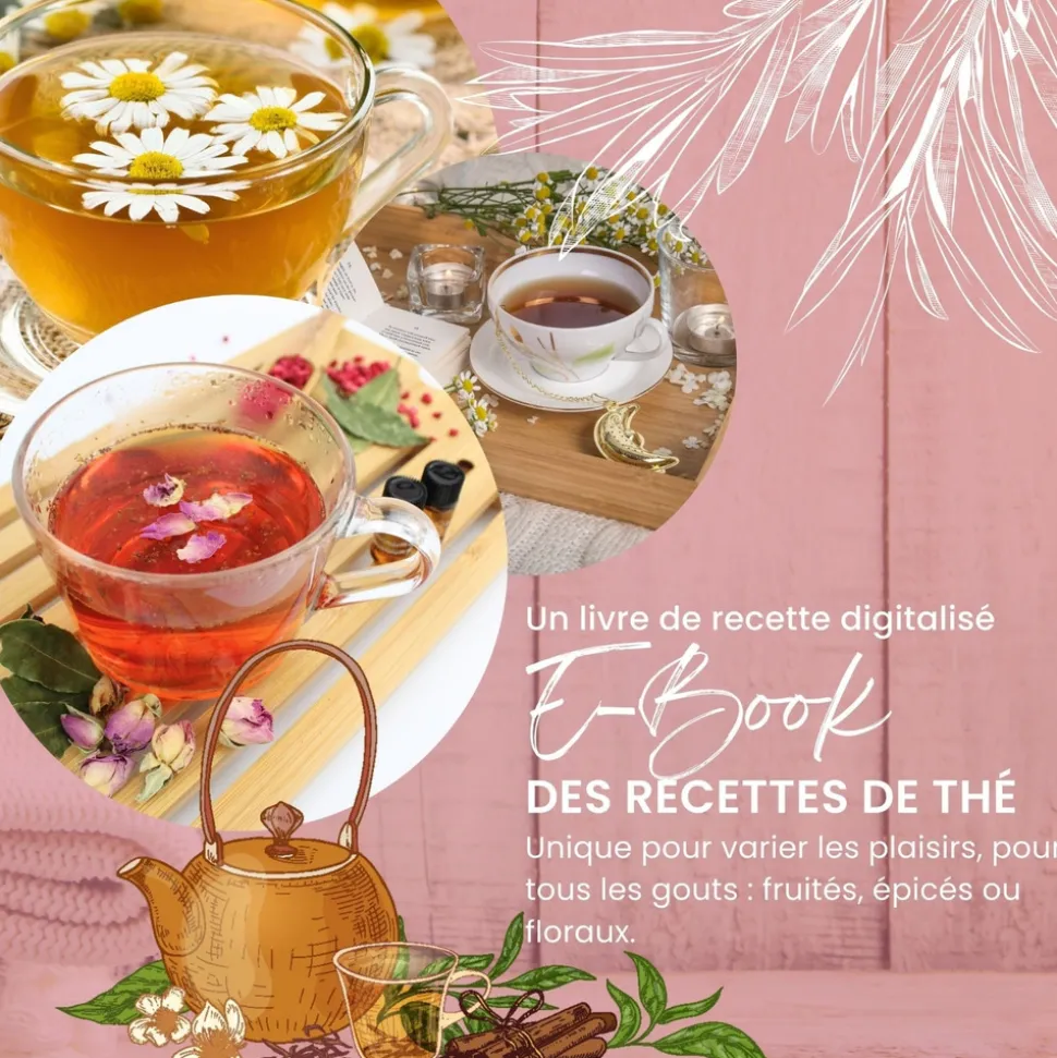 LOUISE & GASTON - Kit thé infusion préparation et dégustation - Honeybush, Rooibos, Vert Sancha, Maté - Infuseur inclus - Coffret cadeau thé DIY