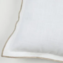 LOVELY CASA - Lovely casa - coussin coton volant plat feston noir