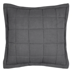 LOVELY CASA - Lovely casa - coussin carré uni en gaze de coton surpiquée