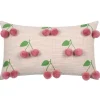LOVELY CASA - Lovely casa - coussin avec cerises en relief pompons