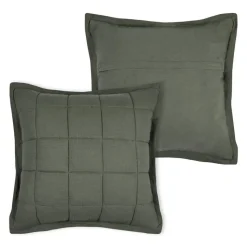 LOVELY CASA - Lovely casa - coussin carré uni en gaze de coton surpiquée