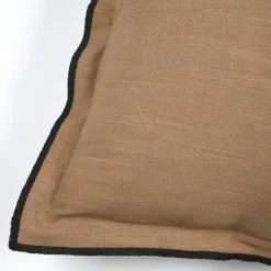 LOVELY CASA - Lovely casa - coussin volant plat feston noir coton