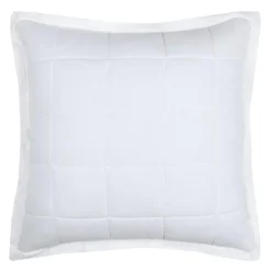 LOVELY CASA - Lovely casa - coussin carré uni en gaze de coton surpiquée