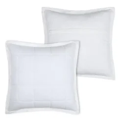 LOVELY CASA - Lovely casa - coussin carré uni en gaze de coton surpiquée