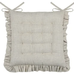 LOVELY CASA - Lovely casa - galette de chaise à volants en coton et lin