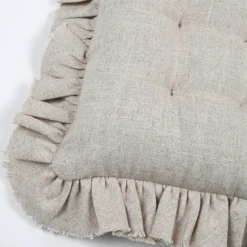 LOVELY CASA - Lovely casa - galette de chaise à volants en coton et lin