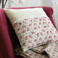 LOVELY CASA - Lovely casa - coussin carré fleurs en coton