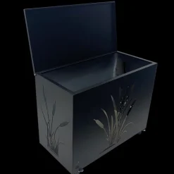 LP DESIGN - Coffre à bûches sur roulettes acier peint noir h 64cm