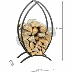 MAGNUS - Porte-bûches poisson design en acier 90 cm