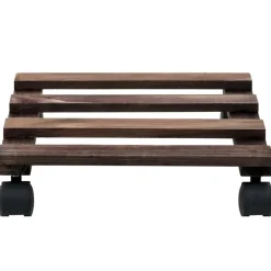 MAISON EXCLUSIVE - Support roulant à plantes bois de cèdre 4 pcs 25 x 25 cm