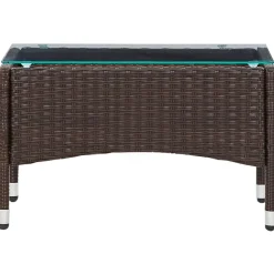 MAISON EXCLUSIVE - Table basse marron 60x40x36 cm résine tressée