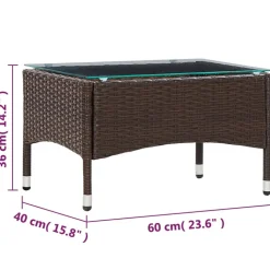 MAISON EXCLUSIVE - Table basse marron 60x40x36 cm résine tressée