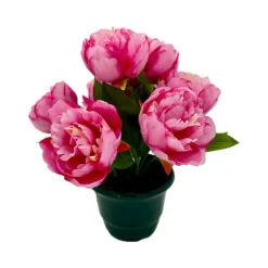 MARICHAL - Plateau de 9 pivoines rose , H38CM - L30Cm, 2Kg