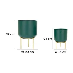 MAURO FERRETTI - Set de 2 cache-pots en métal coloré grent sour