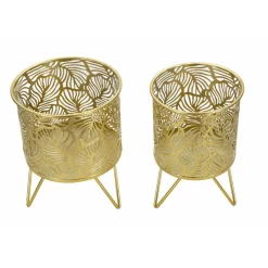 MAURO FERRETTI - Set de 2 cache-pots en métal doré naty