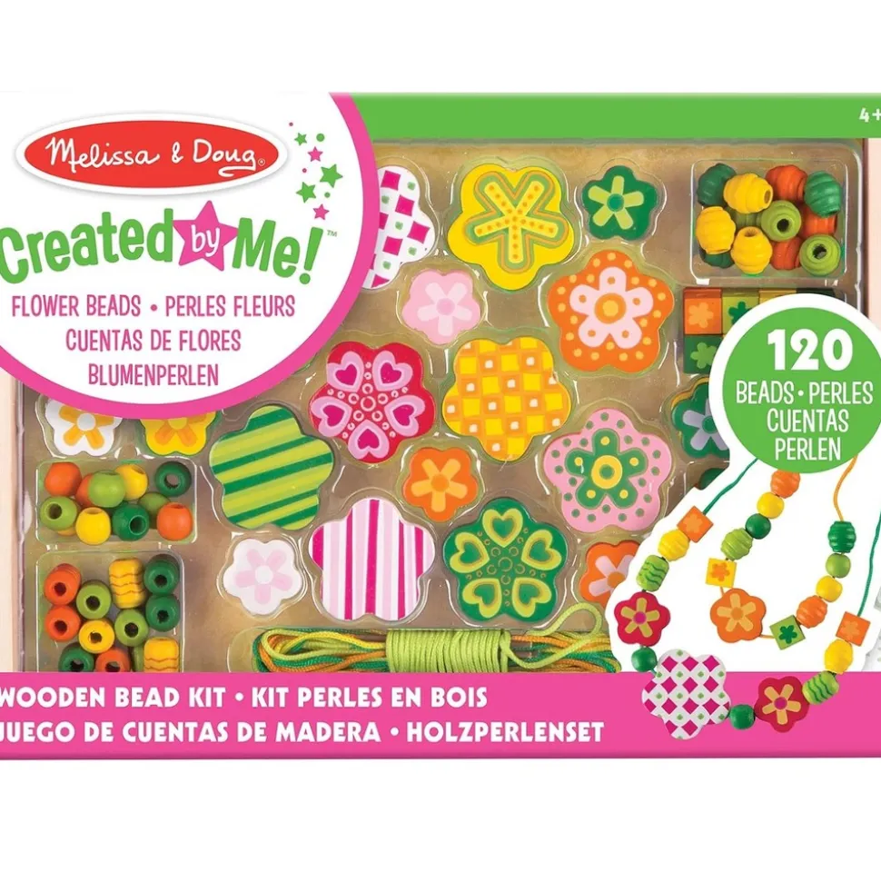 MELISSA & DOUG - Ensemble de perles en bois flower power