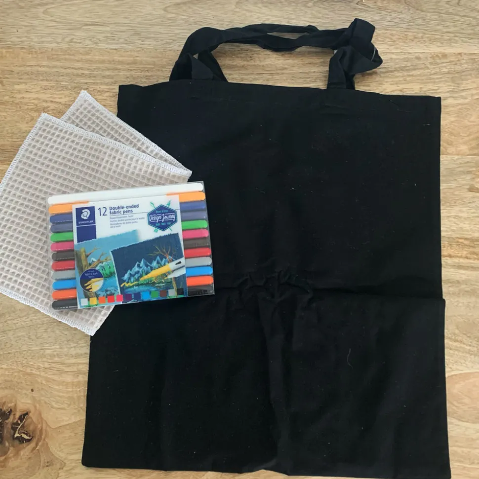 MES COURSES EN VRAC - Kit pour customiser son propre tote bag - noir