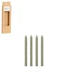 MICA - Bougies Twist H.18cm D.1.4cm, coloris vert - x4 pièces