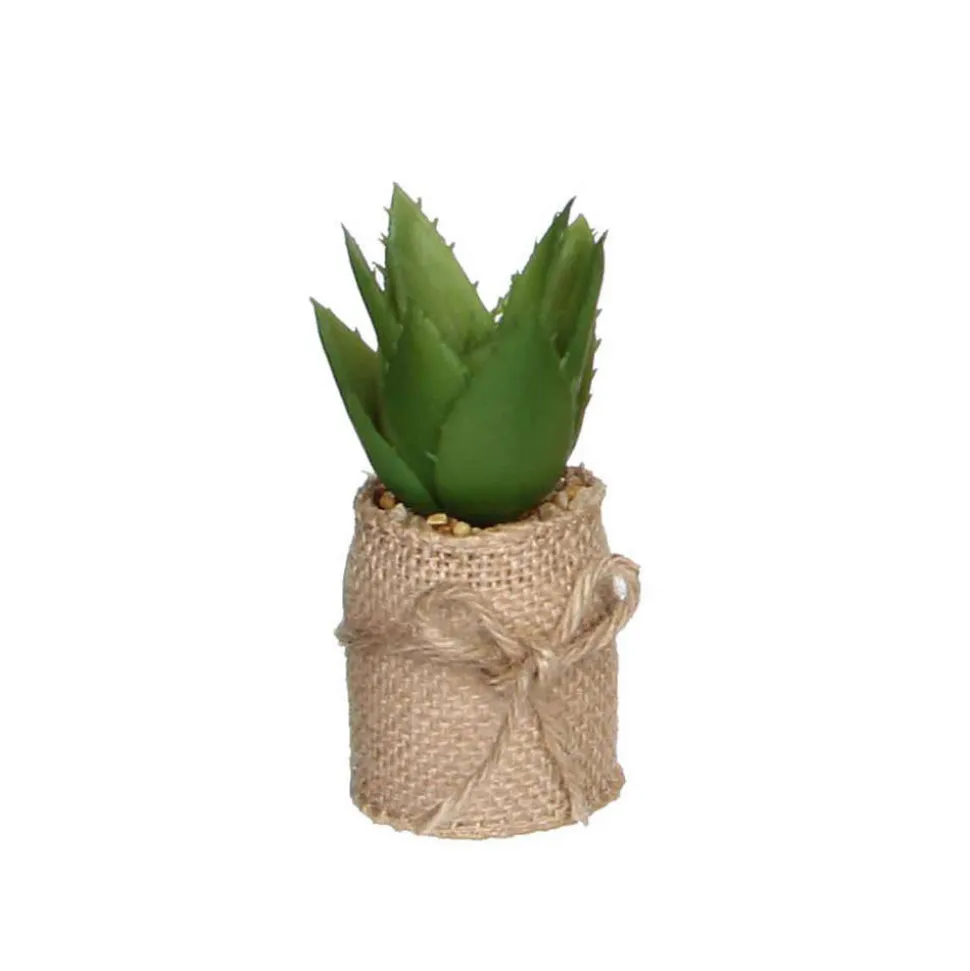 MICA - Crassulacae artificiel, en pot D5 x H.12 cm - Variétés variables