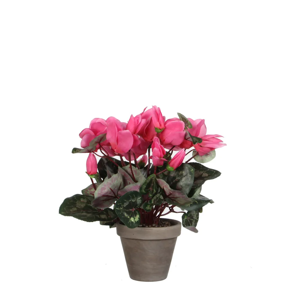 MICA - Cyclamen artificiel rose clair Ø 30 x H. 30 cm, en pot Ø 11,5 cm