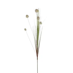 MICA - Fleur artificielle : Tige herbe pom Pom blanc H.84 cm