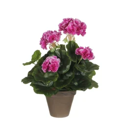 MICA - Géranium artificiel violet (H32cm), en pot Ø 11,5 cm