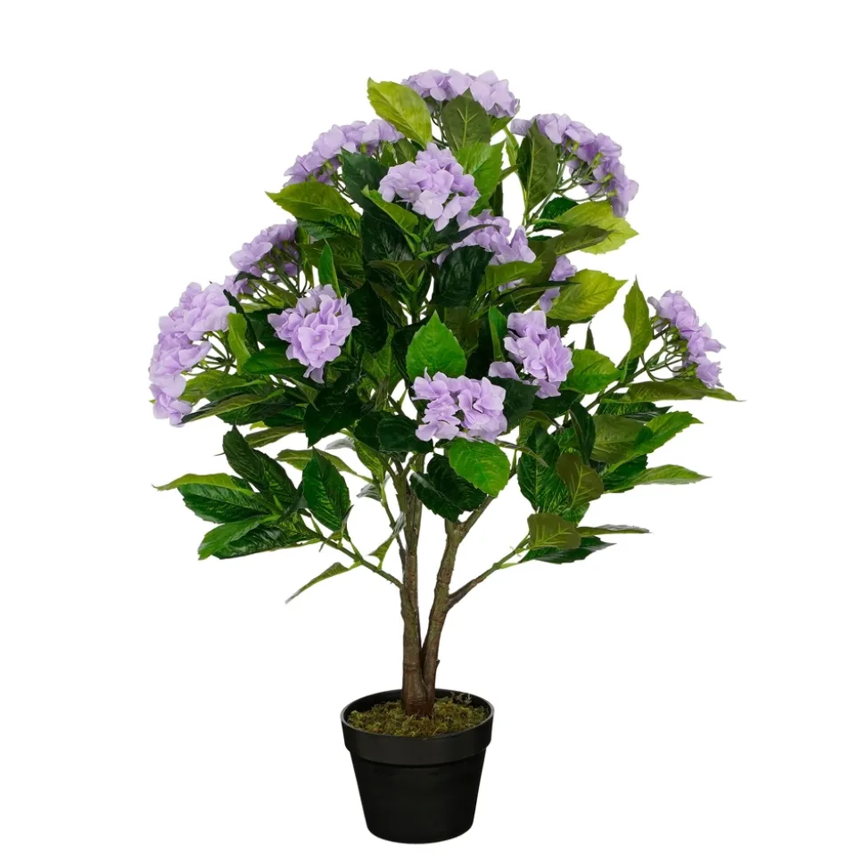 MICA - Hortensia artificiel en pot, coloris violet H.85xD.50cm