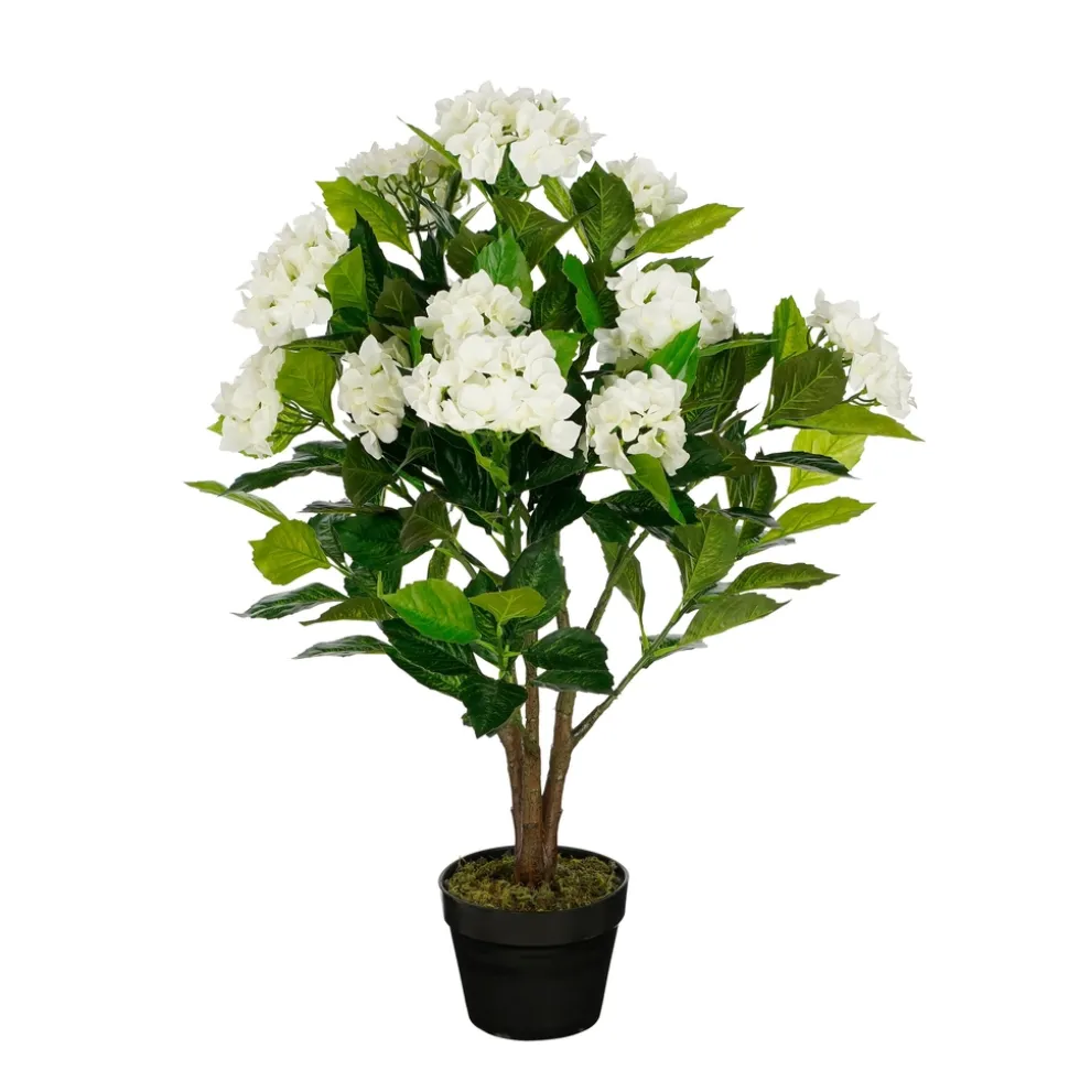 MICA - Hortensia artificiel en pot, coloris blanc H.85xD.50cm