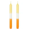 MICA - Lot 2 bougies Dip-Dye Diner Stearine oranges - H.25xD.2.2cm