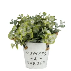 MICA - Plante artificielle eucalyptus, coloris vert - H.20xD.15cm