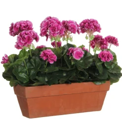 MICA - Plante artificielle : Jardinière géranium violet 39x13x40 cm