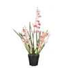 MICA - Plante artificielle : Vanda orchidée en pot pêche - H.66xD.34cm