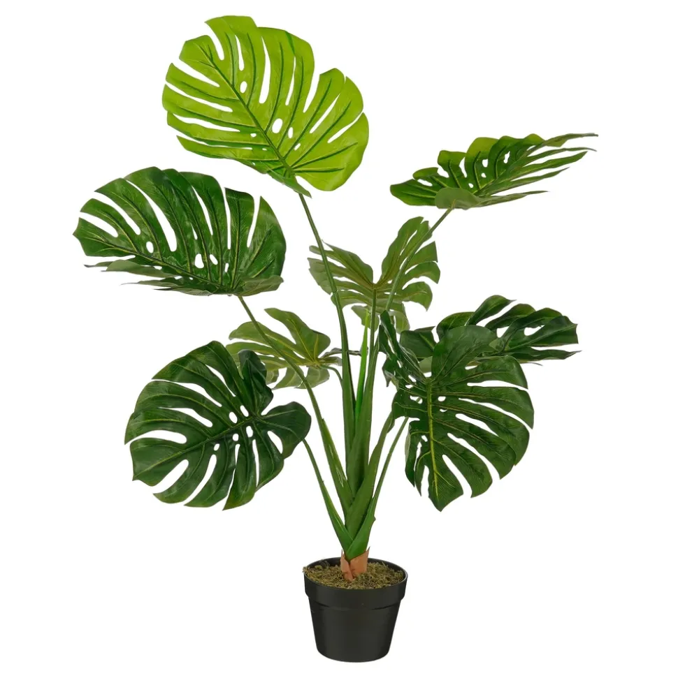 MICA - Plante artificielle monstera, coloris vert - H.90xD.60cm