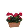 MICA - Plante artificielle : Jardinière géranium rose 29x13x40 cm