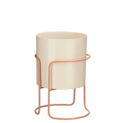 MICA - Pot Collins en fer, coloris blanc cassé - H.23,5xD.16,5cm