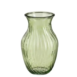 MICA - Vase Brigett en verre, coloris vert - H.20xD.12cm