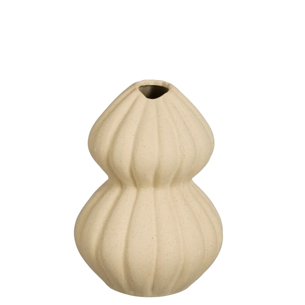 MICA - Vase Fiore en céramique, coloris beige H.26cm
