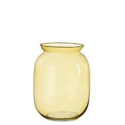 MICA - Vase Freda en verre jaune H.22xD.17cm
