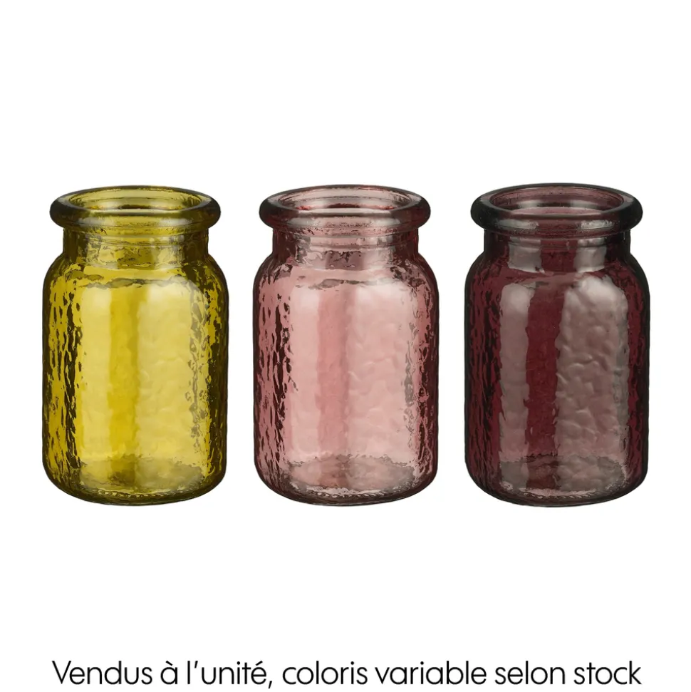 MICA - Vase Sally en verre, 3 coloris disponibles - H.14xD.8cm