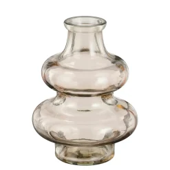 MICA - Vase 'Sira' en verre recyclé, coloris rose - D.12xH.16cm