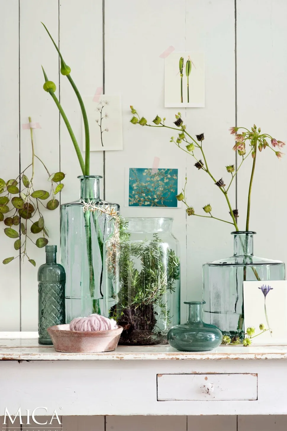 MICA DECORATIONS - Mica decorations - vase bouteille en verre recyclé h40