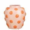 MICA DECORATIONS - Mica decorations - vase avec des smileys en céramique rose h33