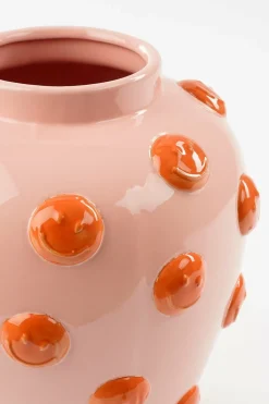 MICA DECORATIONS - Mica decorations - vase avec des smileys en céramique rose h33