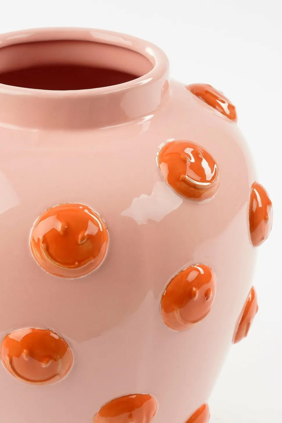 MICA DECORATIONS - Mica decorations - vase avec des smileys en céramique rose h33
