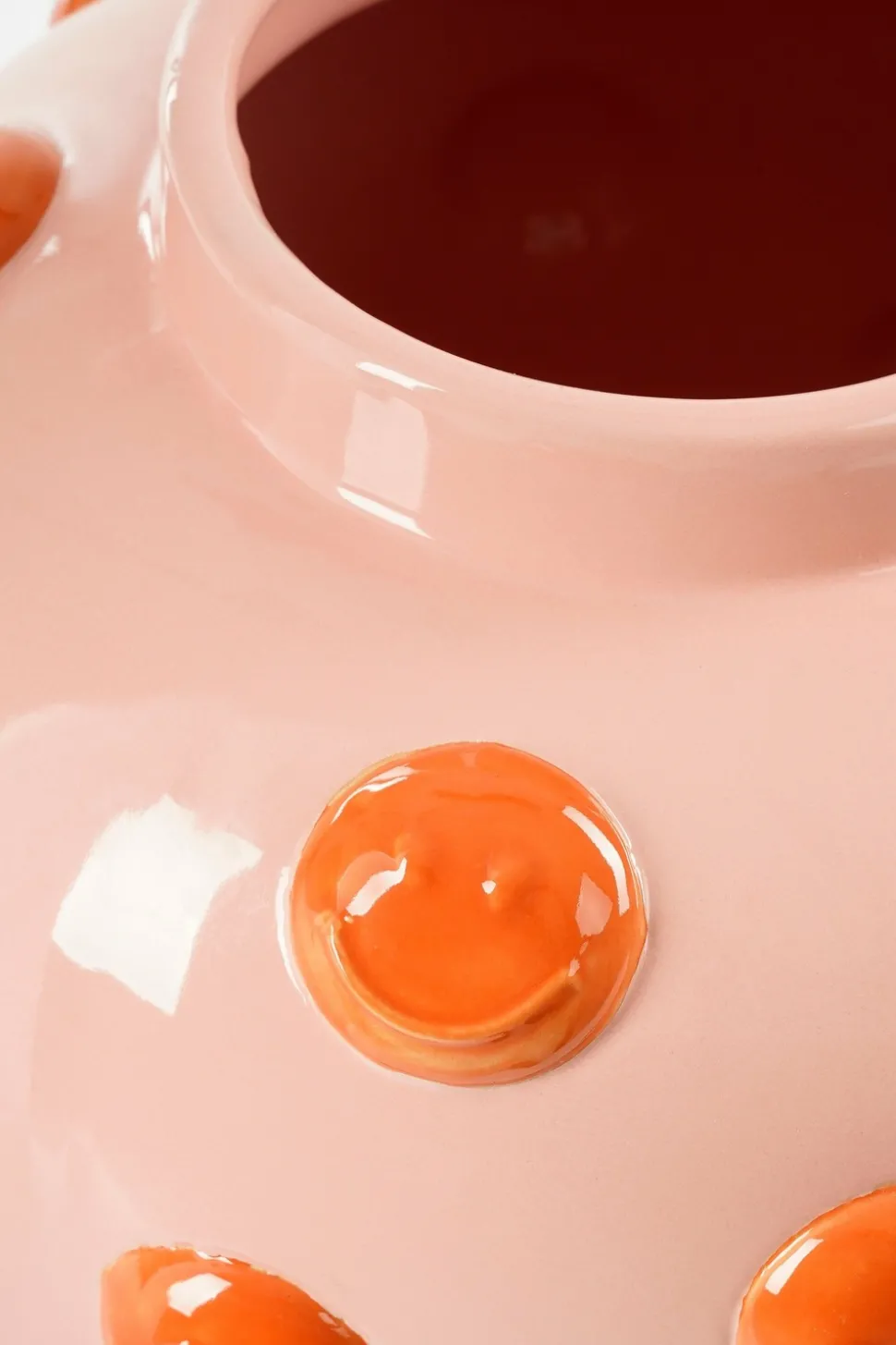 MICA DECORATIONS - Mica decorations - vase avec des smileys en céramique rose h33