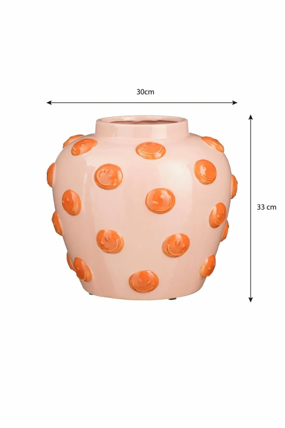 MICA DECORATIONS - Mica decorations - vase avec des smileys en céramique rose h33