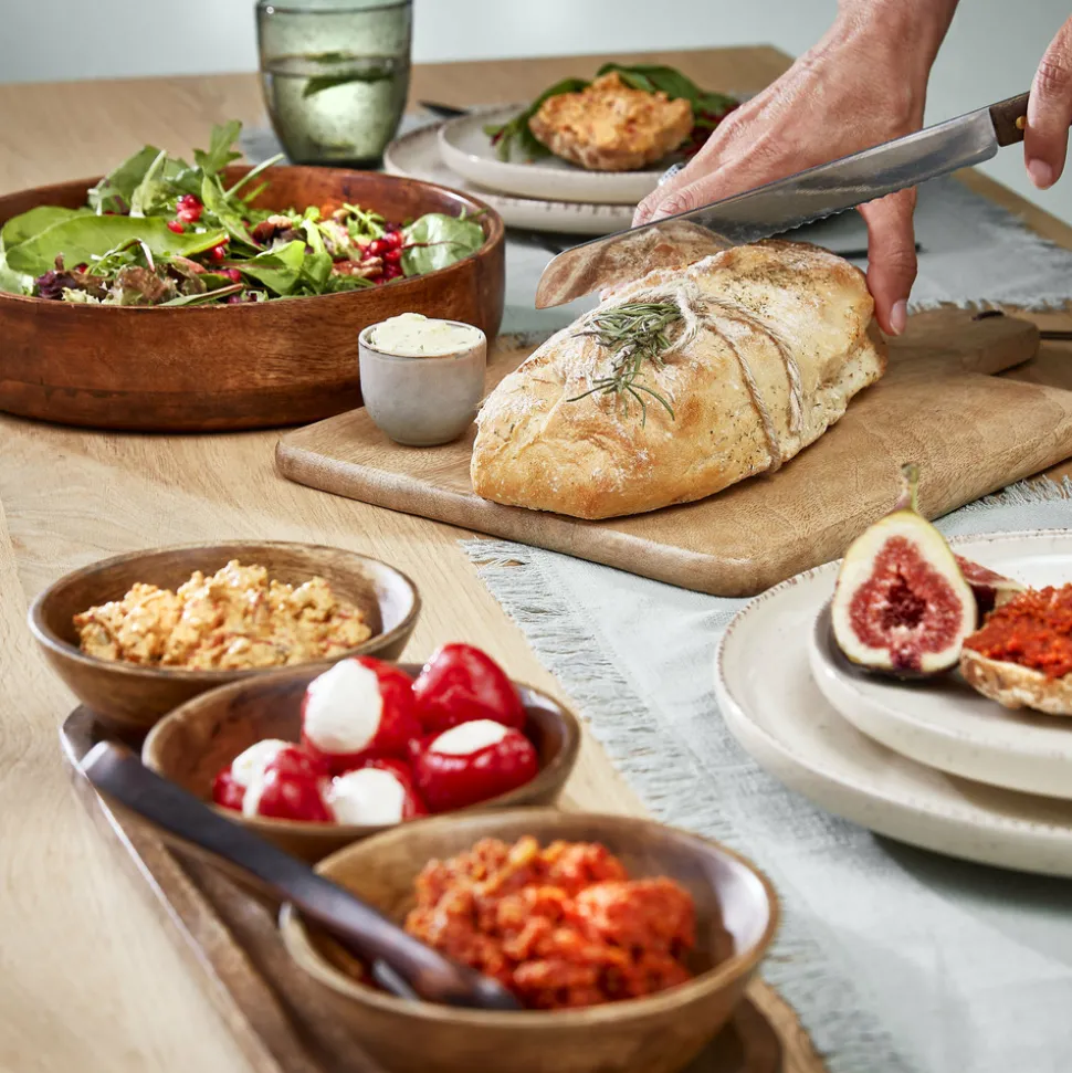 MICA DECORATIONS - Mica decorations - plateau de service aves 3 bols en bois de manguier