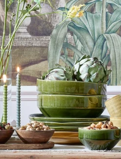 MICA DECORATIONS - Mica decorations - plateau de service aves 3 bols en bois de manguier