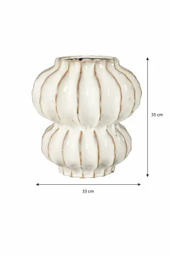 MICA DECORATIONS - Mica decorations - vase en céramique blanc cassé h35