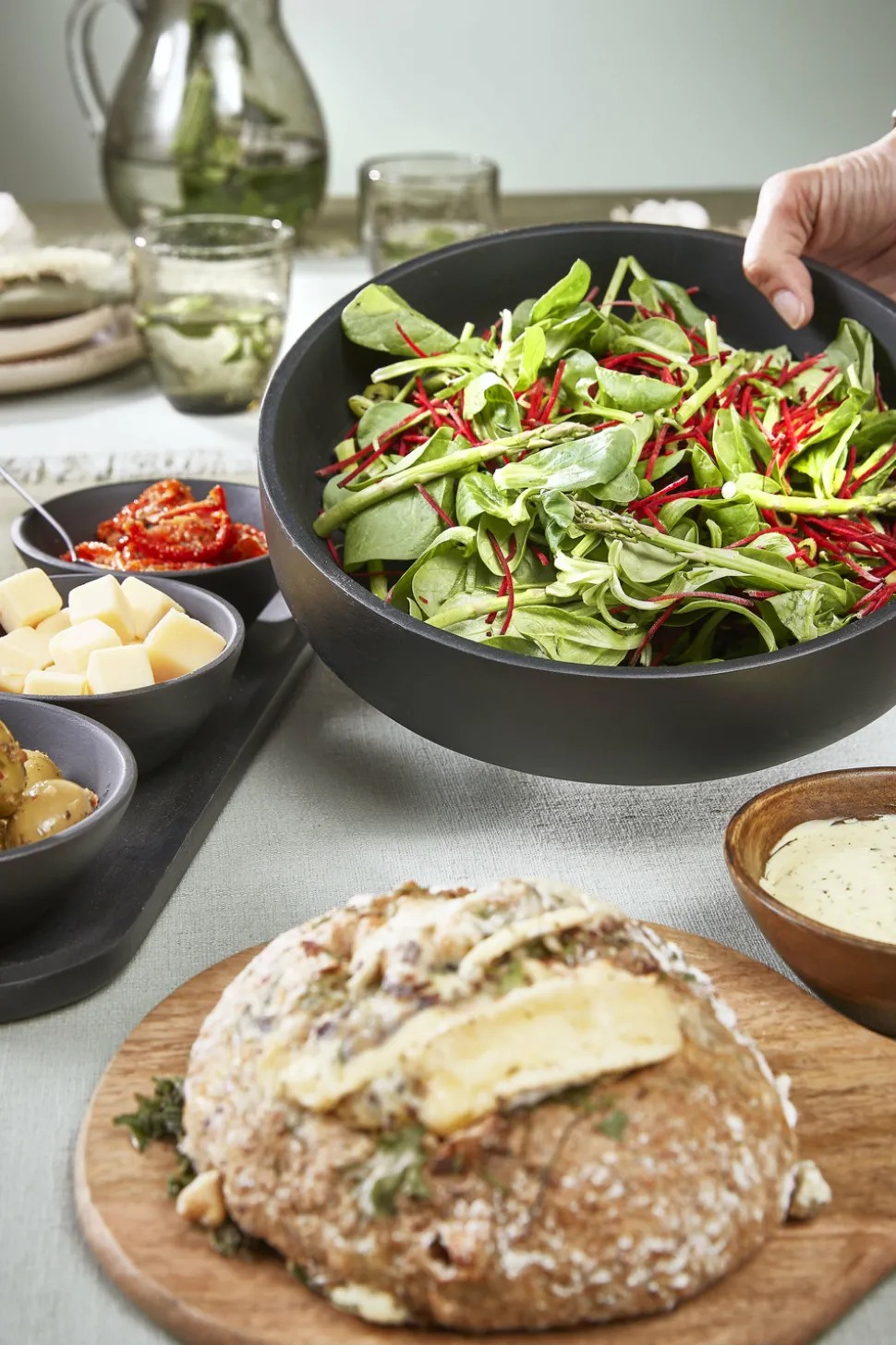 MICA DECORATIONS - Mica decorations - plateau apéritif 3 coupelles en bois de manguier noir